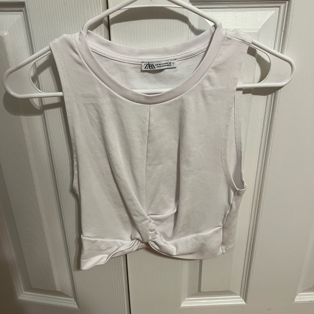 Zara Basic white crop top